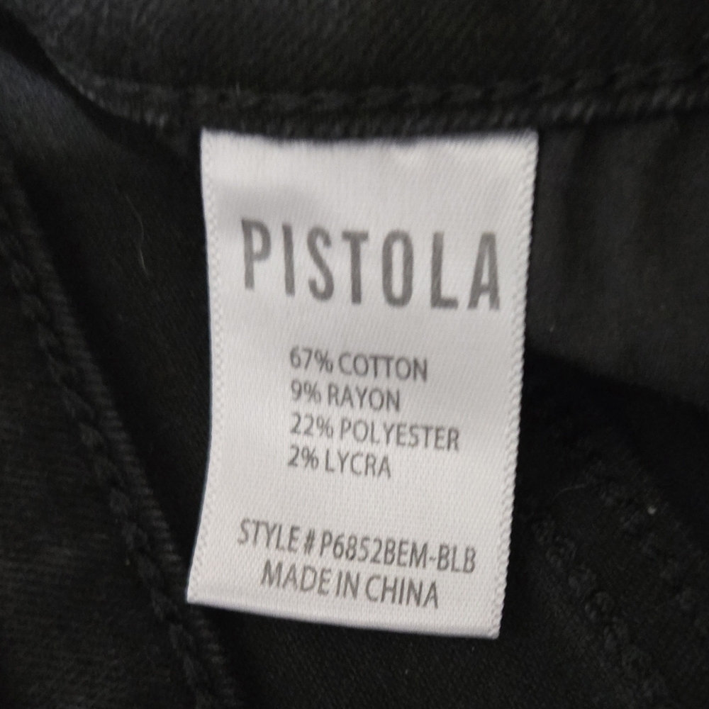 PISTOLA Black Distressed Skinny Jeans Frayed Hem Size 32 - Picture 14 of 14
